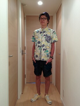 「Utility（ユーティリティー）のアイテム（トップス）」を使った、Ryuusuke Kubouさん（メンズ・175cm）の夏コーディネート