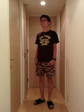 「アーミー」｜「アイテム（腕時計）」を使った、Ryuusuke Kubouさん（メンズ・175cm）の夏コーディネート