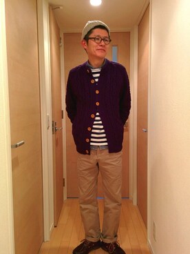 「アイテム（モカシン/デッキシューズ）」を使った、Ryuusuke Kubouさん（メンズ・175cm・30代）の冬コーディネート