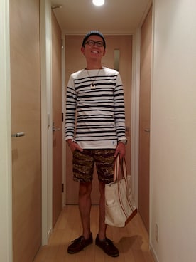 「NANO universe（ナノユニバース）のアイテム（モカシン/デッキシューズ）」を使った、Ryuusuke Kubouさん（メンズ・175cm）の秋コーディネート