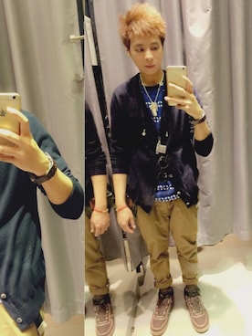 「アイテム（ボディバッグ/ウエストポーチ、グリーン系）」を使った、Jin_YNWA96さん（メンズ・160cm）の春コーディネート