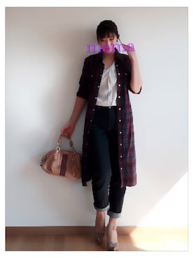 「アイテム（シャツワンピース）」を使った、Asunaさん（レディース・164cm・20代）の秋コーディネート