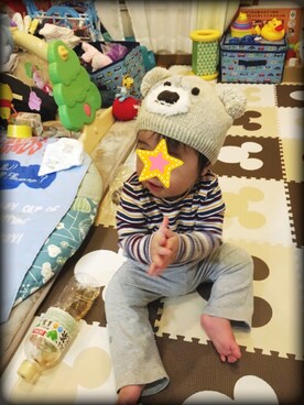 「combimini（コンビミニ）のアイテム（ニットキャップ/ビーニー）」を使った、Asunaさん（レディース・165cm）の秋コーディネート