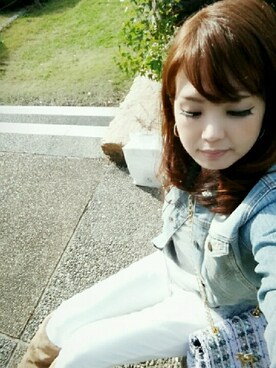 「Hollister（ホリスター）のアイテム（ジャケット/アウター、ブルー系）」を使った、ai.mahaloさん（レディース・165cm）の冬コーディネート