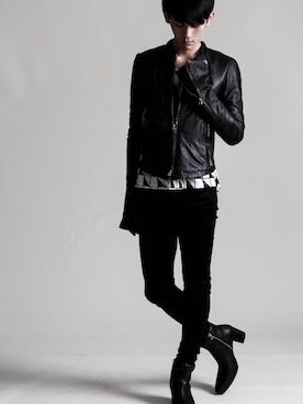 「banalchicbizarre」｜「アイテム（ライダースジャケット）」を使った、Samuel666さん（メンズ・185cm）の夏コーディネート