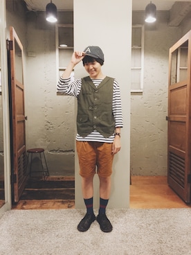 「Daniel Wellington」｜「アイテム（カーゴパンツ）」を使った、Azureさん（メンズ・163cm）の夏コーディネート