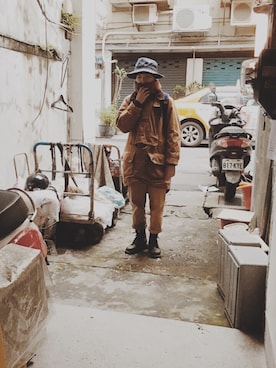 「wisdom（ウィズダム）のアイテム（帽子）」を使った、Azureさん（メンズ・163cm）の冬コーディネート