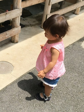 「ZARA（ザラ）のアイテム（シャツ/ブラウス、ピンク系）」を使った、773.nさん（キッズ）の秋コーディネート