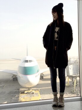 「A land（エーランド）のアイテム（ジャケット/アウター）」を使った、ginさん（レディース・164cm）の冬コーディネート