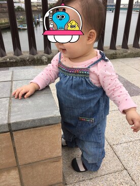 「9ヶ月」｜「アイテム（サロペット/オーバーオール）」を使った、spia+++さん（キッズ・70cm）の秋コーディネート