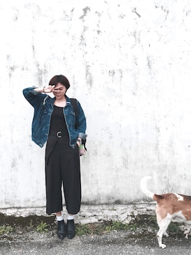 「アイテム（おもちゃ、グリーン系）」を使った、柔ろさん（レディース・167cm）の春コーディネート