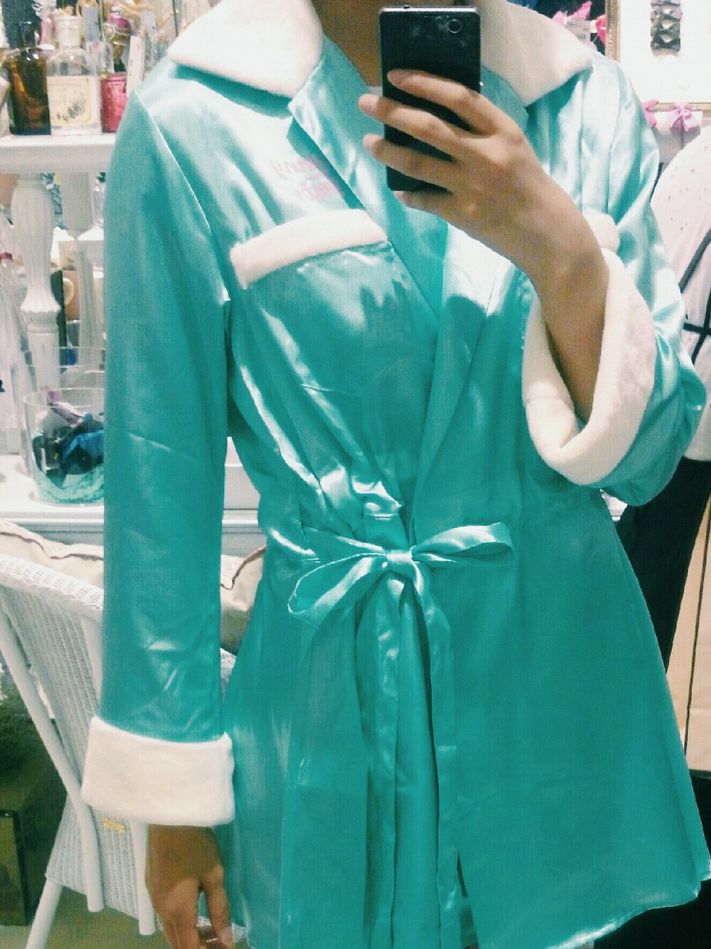 「roomwear、girly、LUVRAmagic、LUVRA magic、Bunnyflare、Bunny flare」｜「LUVRAmagicのアイテム（その他、ブルー系）」を使った、sakura_yokomachiさん（レディース・172cm）の秋コーディネートの1枚目の写真