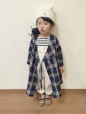 「カシュクール」｜「アイテム（サロペット/オーバーオール）」を使った、＊れん・のん＊さん（キッズ・100cm）の秋コーディネート