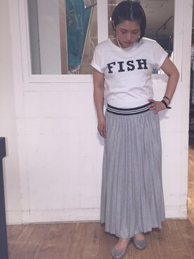 「SHOO・LA・RUE（シューラルー）のアイテム（レインシューズ）」を使った、タナさん（レディース・155cm）の夏コーディネート