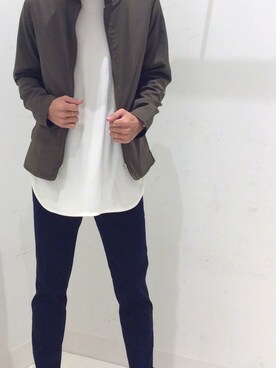 「SENSE OF PLACE by URBAN RESEARCH（センスオブプレイスバイアーバンリサーチ）のアイテム（MA-1）」を使った、Takuya Matsunoさん（メンズ・170cm）の春コーディネート