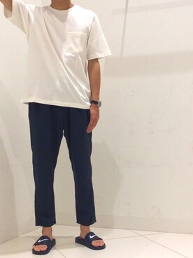 Takuya Matsunoさんの「BオーガニックコットンポケットTシャツ(半袖)」を使ったコーディネート