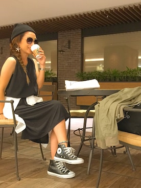「H&M（エイチ・アンド・エム）のアイテム（ニットキャップ/ビーニー）」を使った、Oo.hiro.oOさん（レディース・159cm）の夏コーディネート