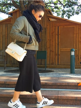 「SLOBE IENA（スローブイエナ）のアイテム（MA-1）」を使った、Oo.hiro.oOさん（レディース・159cm）の冬コーディネート