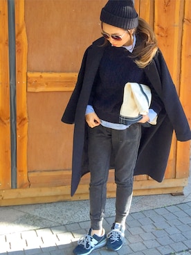 「NEW BALANCE（ニューバランス）のNew Balance ニューバランス ライフスタイルシューズ MRL996AN NAVY(AN)（スニーカー）」を使った、Oo.hiro.oOさん（レディース・159cm）の冬コーディネート