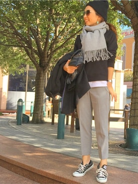 「H&M（エイチ・アンド・エム）のアイテム（クラッチバッグ）」を使った、Oo.hiro.oOさん（レディース・159cm）の冬コーディネート