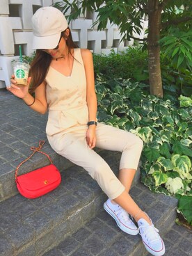 「CONVERSE（コンバース）のconverse（コンバース） ALL STAR OX（オールスターOX）（スニーカー）」を使った、Oo.hiro.oOさん（レディース・159cm）の夏コーディネート