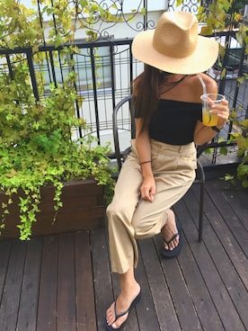 「OLD NAVY（オールドネイビー）のアイテム（帽子）」を使った、Oo.hiro.oOさん（レディース・159cm）の夏コーディネート