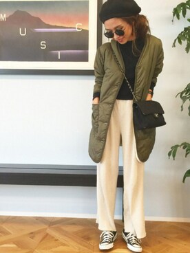「LEPSIM（レプシィム）のアイテム（ハンチング/ベレー帽）」を使った、Oo.hiro.oOさん（レディース・159cm）の冬コーディネート
