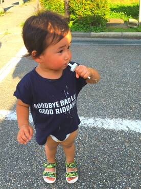 「EYECE（アイス）のアイテム」を使った、そらとさん（キッズ・70cm）の夏コーディネート