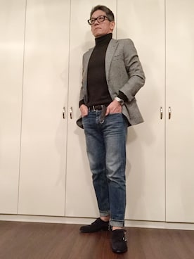 「DOUCAＬ'Ｓ（ドゥーカルス）のアイテム（シューズ）」を使った、Teruさん（メンズ・170cm）の冬コーディネート