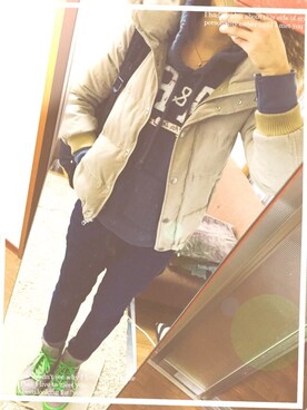 「Abercrombie&Fitch（アバークロンビーアンドフィッチ）のアイテム（スウェット）」を使った、mayu000さん（レディース・166cm）の冬コーディネート