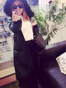 「MONKI（モンキ）のアイテム（ダウンジャケット/コート）」を使った、此飞彼菲_MikaWongさん（レディース・158cm）の春コーディネート