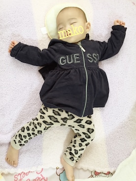 「Guess（ゲス）のアイテム（トップス）」を使った、mak:ot:oさん（キッズ・70cm）の冬コーディネート