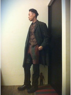 「vintage style」｜「アイテム（ダッフルコート）」を使った、GHOSTさん（メンズ・176cm）の冬コーディネート