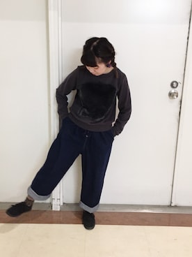 「chambre de charme（シャンブルドゥシャーム）のアイテム（スウェット）」を使った、yammyさん（レディース・148cm）の秋コーディネート