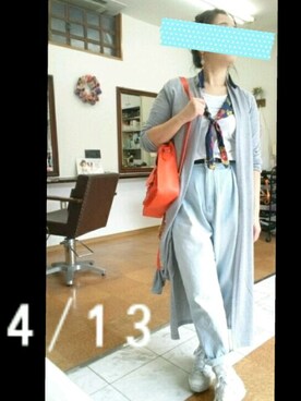 「マムジーンズ」｜nemunemuさん（レディース・155cm）の春コーディネート