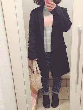 「アイテム（チェスターコート）」を使った、ぺんさん（レディース・157cm）の冬コーディネート