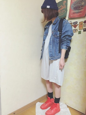 「デニムジャケット  ワンピース」｜izuさん（レディース・157cm）の春コーディネート