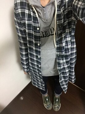 「RNA」｜「アイテム（シャツワンピース）」を使った、ふくちゃんさん（レディース・162cm）の冬コーディネート