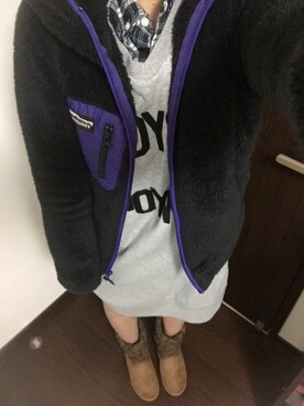 「RNA」｜「アイテム（シャツワンピース）」を使った、ふくちゃんさん（レディース・162cm）の冬コーディネート