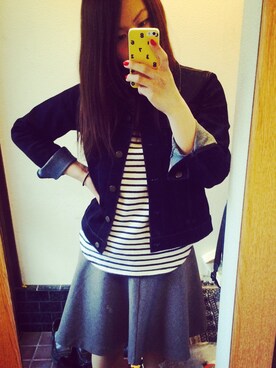 「UNIQLO（ユニクロ）のアイテム（スカート、グレー系）」を使った、yukaさん（レディース・156cm）の春コーディネート