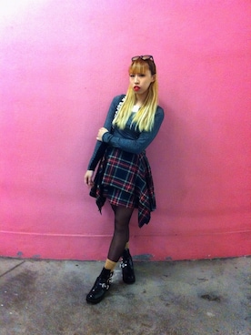 「Jeffrey Campbell（ジェフリーキャンベル）のアイテム（その他シューズ）」を使った、Kappa Kelly Hoさん（レディース・160cm）の秋コーディネート