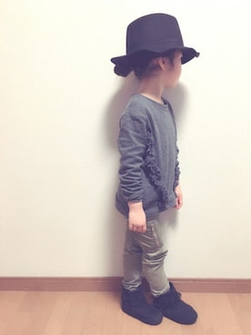 「カーゴパンツ」｜chichichiiiさん（キッズ・110cm）の冬コーディネート