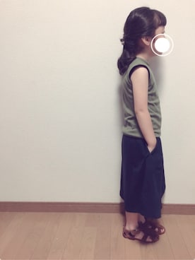 「petit main（プティマイン）のアイテム（シューズ）」を使った、chichichiiiさん（キッズ・110cm）の夏コーディネート