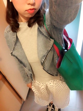 「GRL（グレイル）のアイテム（デニムジャケット）」を使った、7さん（レディース・165cm）の夏コーディネート