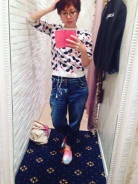 「AHCAHCUM.muchacha（アチャチュムムチャチャ）のアイテム（パンツ）」を使った、tacco☻さん（レディース・154cm）の秋コーディネート