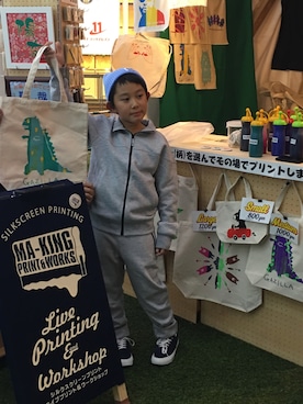 「アイテム（モカシン/デッキシューズ）」を使った、ksk.t23さん（キッズ・134cm）の冬コーディネート