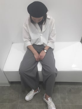 「Daniel Wellington」｜「アイテム（ハンチング/ベレー帽）」を使った、YOUさん（レディース・163cm）の秋コーディネート