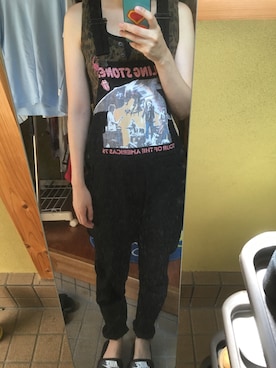 「HYSTERIC GLAMOUR（ヒステリックグラマー）のアイテム（サロペット/オーバーオール）」を使った、momocoさん（レディース・162cm）の夏コーディネート