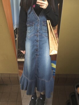 「HYSTERIC GLAMOUR（ヒステリックグラマー）のアイテム（サロペット/オーバーオール）」を使った、momocoさん（レディース・162cm）の秋コーディネート