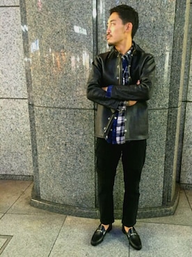 「FAR EASTERN ENTHUSIAST（ファーイースタンエンスージアスト）のアイテム（ジャケット/アウター）」を使った、Yasunori Chijiwaさん（メンズ・175cm）の秋コーディネート